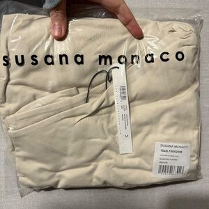 NWT Susana Monaco Off Shoulder Gathered Mini Dress - size M